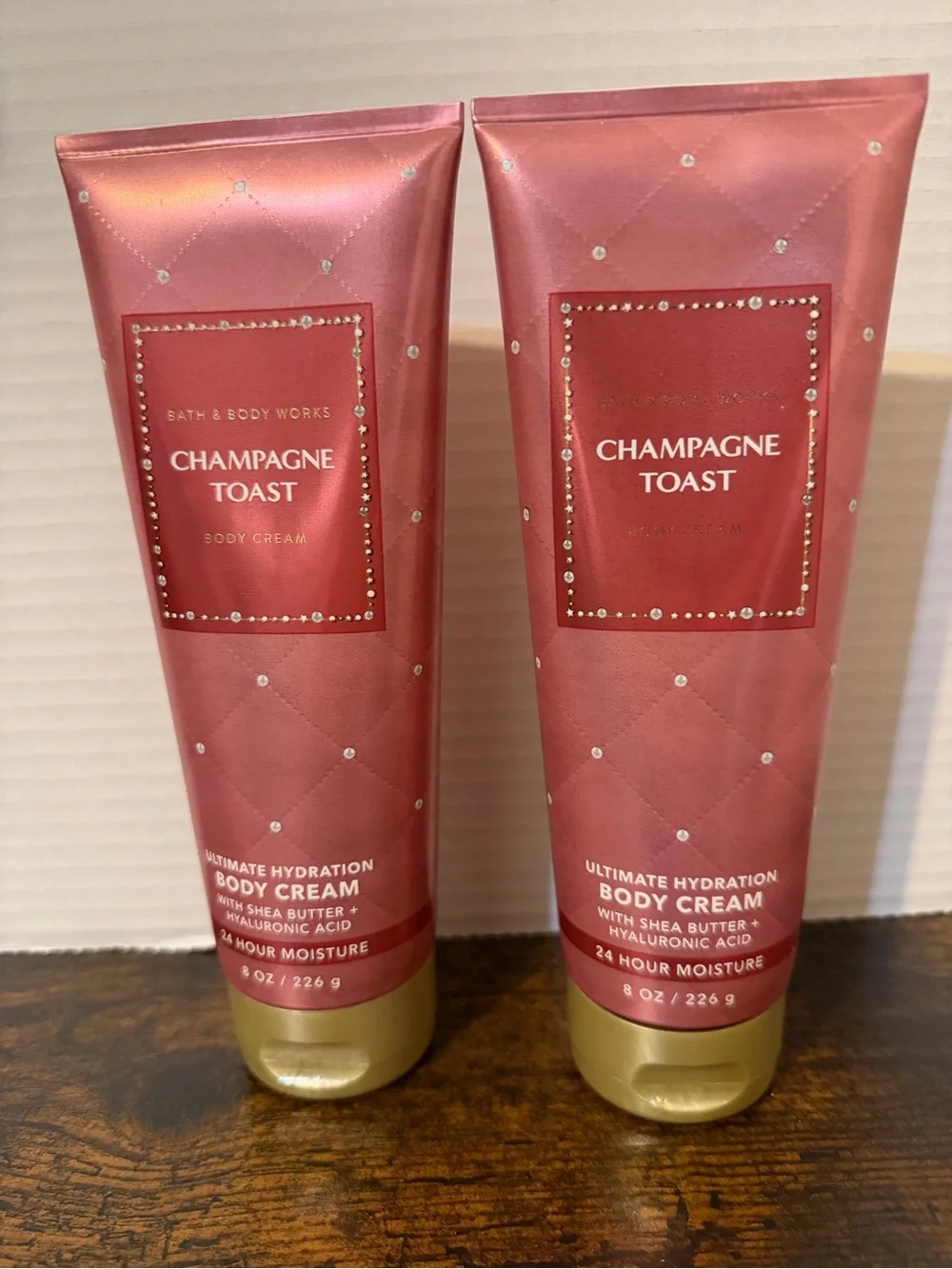 2 Bath & Body Works Champagne Toast Body Creams - Scents of Bubbly and Berries